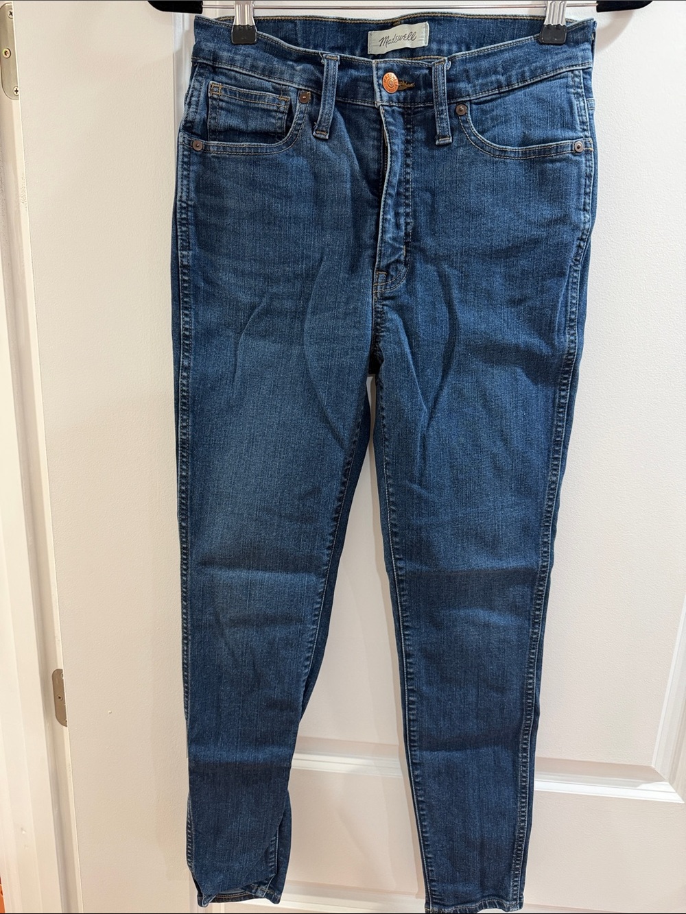 Madewell Women's 10’’ High-Rise Skinny Jeans in Dark Blue Wash (Size 28)